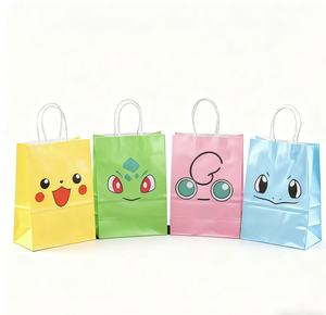 Sacs cadeaux en papier kraft pour <span class=keywords><strong>bébé</strong></span>, thème Pikachu, impression personnalisée tendance, dessin animé - Product Image 1