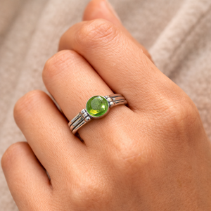 <b>Peridot</b> gemstone 925 sterling silver handmade <b>ring</b> minimalist silver <b>ring</b> lightweight unisex silver jewelry everyday wear - Product Image 2