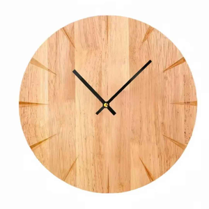 Modern Simple Quartz Wooden Round <b>Wall</b> <b>Clock</b> Battery Operated <b>Silent</b> Design for Living Room Home Decoration - Product Image 1
