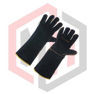 ถุงมือเชื่อมหนังวัวแบบ TIG พร้อมข้อมือถัก คุณภาพสูง สำหรับงานประจำวัน ป้องกันอัคคีภัย ปราศจากซิลิโคน ปราศจากแป้ง OEM ขนาด 16 นิ้ว - Product Image 3