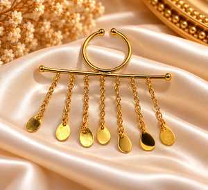 Anillo de Cadena con Flores Creadas en Laboratorio, Bañado en Oro, Banda Sencilla, Joyería Elegante para Mujer, Regalo para Fiesta o Boda - Product Image 2