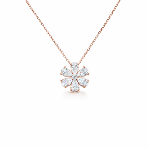 Collier pendentif fleur en or massif 14 carats avec diamant en forme de poire de 15 carats certifié IGI, cultivé en laboratoire, serti à griffes, pour femme, tendance - Product Image 5