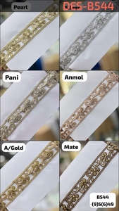 Ribete de encaje floral bordado con diseño de hojas, 100% poliéster, 3 cm de ancho, rollo de 9 metros para ropa étnica, bolsos, zapatos y textiles para el hogar - Product Image 5