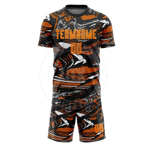 ชุดฟุตบอลขายส่ง ออกแบบเองได้ เสื้อและกางเกงขาสั้น ระบายอากาศ แห้งเร็ว รับผลิตตามแบบ (OEM) ชุดกีฬา - Product Image 2
