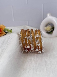 Elegant Daily Kashmiri Fashion <b>Bangles</b> Women Stylish Trendy Stackable Silver Plated Environmental Friendly Wedding Wrist - Product Image 4