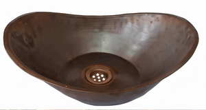Évier de cuisine élégant en cuivre fait main, cuve unique, finition mate rustique, à poser sur le comptoir, design unique, surface brossée - Product Image 5