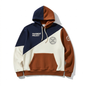 ผู้ผลิตชุดเซ็ตเสื้อฮู้ดซิปพิมพ์ลายโลโก้แบบ DTF สำหรับผู้ชาย และกางเกงขาสั้นวอร์ม พร้อมลายสกรีนสีสันตัดกัน - Product Image 3