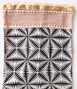 Traditional Indian Hand Block Printed Cotton <b>Sarong</b> with Jari Border Leopard Paisley Women Beach Resort Wear 1 Piece - Product Image 2