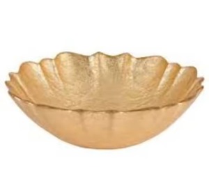 Tazón de Metal Hecho a Mano de la Más Alta Calidad, Acabado Pulido, Diseño de Ondas, Vajilla Moderna para Fiestas - Product Image 2