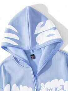 Sweat à capuche zippé intégral en coton respirant, avec fermeture éclair fluide et un design futuriste inspiré du streetwear. - Product Image 5