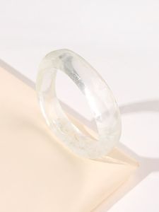 Vintage <b>Resin</b> Bangle Bracelet with Carved Floral Design Classic Style Transparent & Colorful Options for Women's Party Wear - Product Image 6