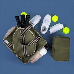 Sac de sport vert armée grande capacité avec logo personnalisé – Idéal pour raquettes, adapté aux activités de plein air et aux voyages - Product Image 2