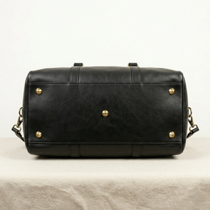 Bolsa de Viaje Adimani Premium de Cuero Negro, Bolsa de Fin de Semana con Cierre de Cremallera, Gran Capacidad, Unisex, 22 Pulgadas - Product Image 3