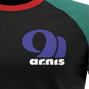 Camiseta de Manga Raglán para Hombre Arnis, 100% Algodón Comprimido, 180g, Negra, Verde, Roja, Cuello Redondo, Corte Casual, Logotipo Estampado en la Parte Delantera - Product Image 6