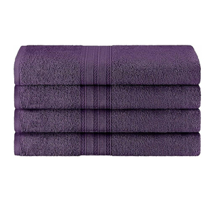 Ensemble de serviettes de bain pour hommes en coton peigné 100% bleu marine et bleu, avec logo sur le devant, respirant et décontracté - Product Image 4