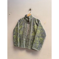 Veste bomber en velours matelassé Boho Suzani avec broderie florale, travail manuel, doublure en laine pour l'hiver, pour femmes