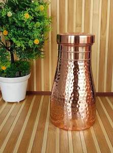 Ensemble carafe à eau en cuivre avec deux verres à boire arrondis, bouteille d'eau en métal pour la maison, la salle à manger, le bureau, le service de table - Product Image 5