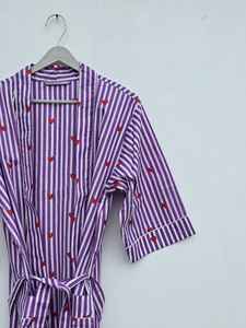 Indian Print Floral Cotton Kimono Robe Soft Loungewear For Women Comfortable Fit - Product Image 4