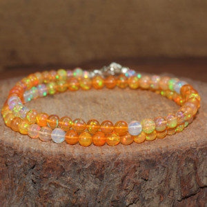Round <b>Opal</b> Shaded Beads Handmade <b>Necklace</b> Gemstone Beaded <b>Necklace</b> Handmade Candy <b>Opal</b> <b>Necklace</b> For Women - Product Image 4