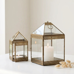 Manufacturers Brass Antique Moroccan Style Candle <b>Lanterns</b> for Home & Weddings Decoration - Product Image 1