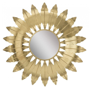 Graceful floral metal wall <b>mirror</b> <b>frame</b> handcrafted for premium home accents and beautiful vintage decor arrangements - Product Image 4