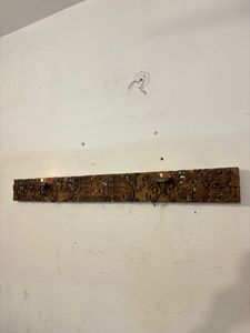 Vintage Teak Wood <b>Panel</b> Midcentury Modern Fine Embossed Carving Paradise Handicrafts Home Office Wall Hanging Outdoor Furniture - Product Image 3