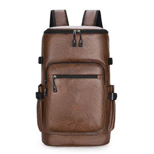 Mochila de Cuero Marrón Personalizada, Gran Capacidad, Múltiples Bolsillos con Cremallera, Mochila de Viaje para Hombres y Mujeres - Product Image 5