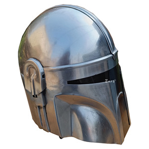 Casque de guerrier Mandalorian artisanal en acier doux, intégral, pour adulte, pour cosplay, reconstitution historique, costume, exposition, objet de collection - Product Image 2