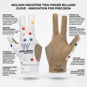 Gants de snooker professionnels, glisse fluide, respirants, en polyester/lycra, design portable à trois doigts, pour un usage unisexe - Product Image 4