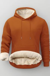 Pull-over d'hiver chaud uni pour homme, à capuche, doublé polaire, haute densité, décontracté, confort quotidien - Product Image 2