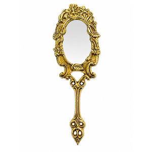Wholesale Vintage Hand Mirror Luxury Ornate Silver Handheld Mirror Custom Logo Private Label Retro Oval <b>Makeup</b> Vanity Mirror - Product Image 5