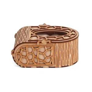 Porte-serviettes en bois brun foncé, base rectangulaire, rangement vertical, finition lisse, minimaliste, pour cuisine et table à manger, accès fonctionnel - Product Image 5