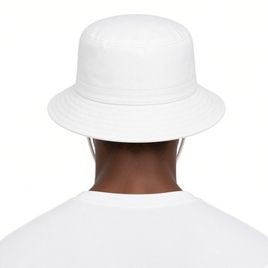 <b>Men</b> White Boonie <b>Hat</b> Blue Letter Embroidery Wide Brim Cotton Outdoor Fishing Safari <b>Sun</b> Protection Adjustable Chin Cord Casual - Product Image 2
