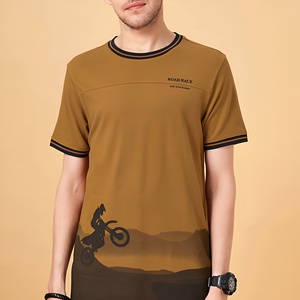 Camiseta Deportiva Gráfica para Hombre, Estampado Casual de Motocicleta, Manga Corta, Transpirable, de Algodón, para Aventura al Aire Libre, Moda - Product Image 2
