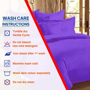 Draps à rayures 100% coton Super King Size 400 TC ajustés portables et pliés pour la maison, l'hôtel ou l'hôpital - Product Image 3