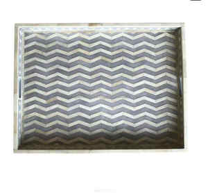 Bandejas para servir con incrustaciones de hueso hechas a mano Colores y tamaños surtidos Bandejas de diseño decorativas para regalos elegantes para el hogar - Product Image 1