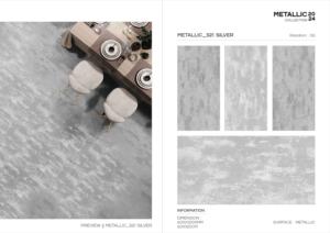กระเบื้องพอร์ซเลนขายดีที่สุด ผิวเมทัลลิก ขนาด 60x120 ซม. 600x1200 มม. 24x48 นิ้ว สำหรับใช้ตกแต่งผนังและพื้นภายในสไตล์โมเดิร์น - Product Image 2
