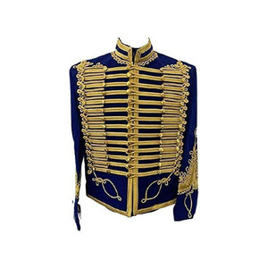 Veste en laine de mouton dorée à double boutonnage d'inspiration Napoléon - Product Image 3