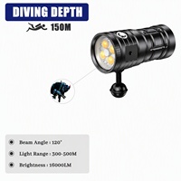 OCSHARK D16 16000 Lumens Lampe vidéo sous-marine 150m Étanche avec charge Type-C Lampe torche professionnelle pour sports sous-marins