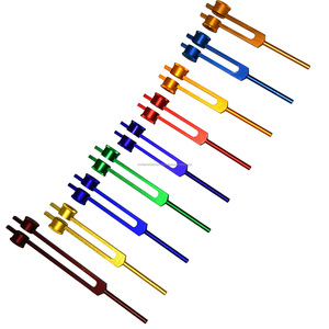 Colored Chakra Tuning Fork Set with Activator Balls Manual for Sound Therapy and Energy Balancing Surgical Room Use - Product Image 6