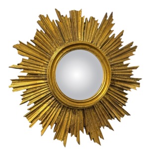 Miroir ovale en métal doré effet soleil, décoration murale glamour, cadeaux de déménagement, qualité fantastique à prix raisonnable - Product Image 3