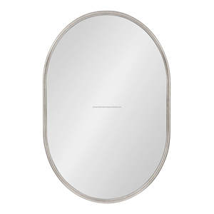 Silver Metal <b>Oval</b> <b>Mirror</b> Perfect <b>for</b> Luxury Wall Mounted Salon and Home Decorative Washroom Accessories and Stylish Decor - Product Image 2