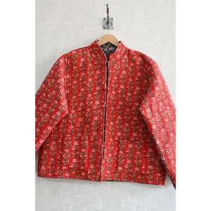 เสื้อแจ็คเก็ตผ้าฝ้ายลายดอกไม้แบบสองด้านสำหรับผู้หญิง แจ็คเก็ตบุนวมน้ำหนักเบา สวมใส่สบายในชีวิตประจำวัน - Product Image 2