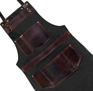 Anti-wrinkle Leather <b>Apron</b> Leather High Quality New Cooking Usage Professional Chef <b>Apron</b> <b>Kitchen</b> Wear Customized Leather <b>Apron</b> - Product Image 3