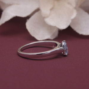 IGI Certified Pear Cut Lab Grown Diamond Engagement <b>Ring</b> 18K White / Rose & Yellow Gold Solitaire <b>Ring</b> Minimalist Bridal <b>Ring</b> - Product Image 4