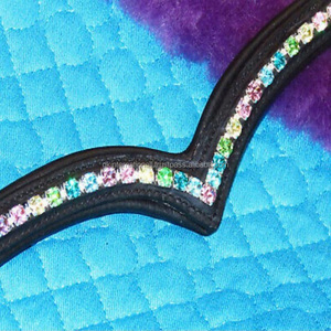 Bandeau de sourcils en cuir multicolore, rembourré complet Super doux, en cristal, multicolore, motif arc-en-ciel, personnalisé, toutes les tailles, 6mm, 1 pièce - Product Image 6