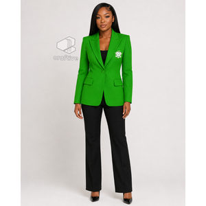 Blazer de Mujer Chi Eta Phi con Botones, Solapa con Muescas Bordadas, Traje de Oficina Elegante, Chaqueta Formal para el Trabajo - Product Image 5
