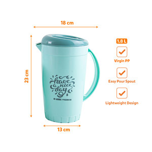 Pichet à boisson réutilisable en plastique avec poignée pour eau glacée, café glacé, thé, jus – Grande capacité, versement facile, rafraîchissant - Product Image 2