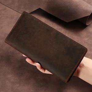 2024 Custom Women's Long <b>Wallet</b> Fashion Style Genuine <b>Leather</b> Zipper Closure-LWW-0124 Wholesale - Product Image 1