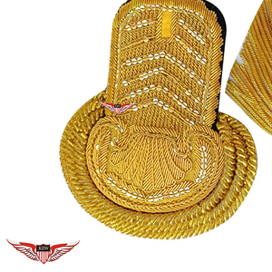 KEW - Epaulette de Hombro Metálico Amarillo Bordado, Accesorio Decorativo de Lujo para Prendas - Product Image 3